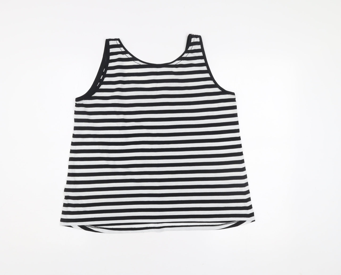 Marks and Spencer Womens Black White Stripe Tank Top Size 12