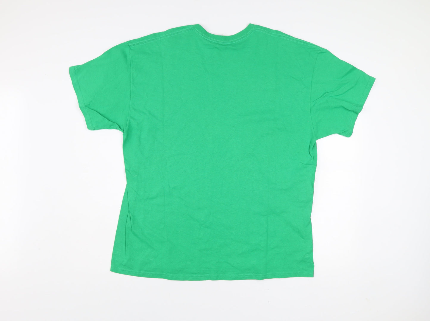 Gildan Mens XL Green Space Academy Graphic Cotton T-Shirt