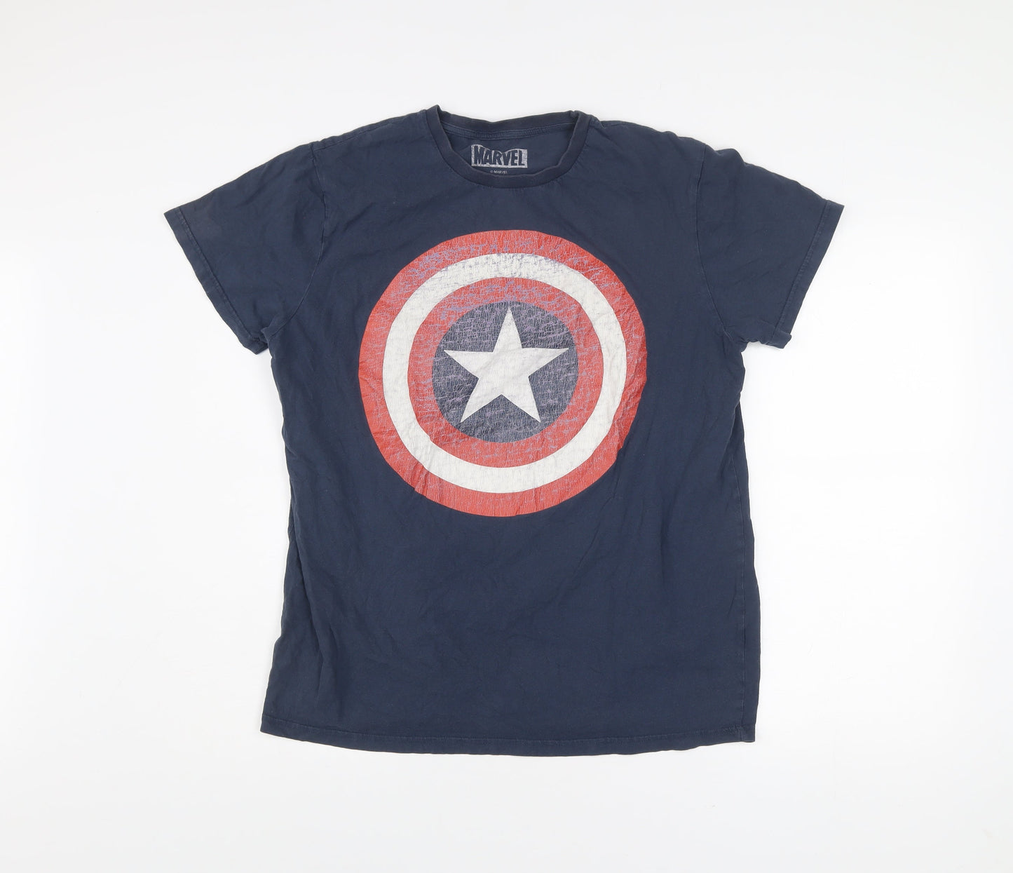 Marvel Men’s Blue XL Captain America Shield Graphic T-Shirt