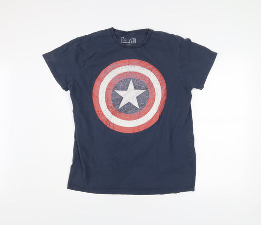Marvel Men’s Blue XL Captain America Shield Graphic T-Shirt