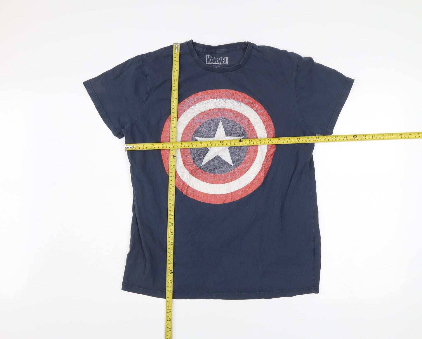 Marvel Men’s Blue XL Captain America Shield Graphic T-Shirt
