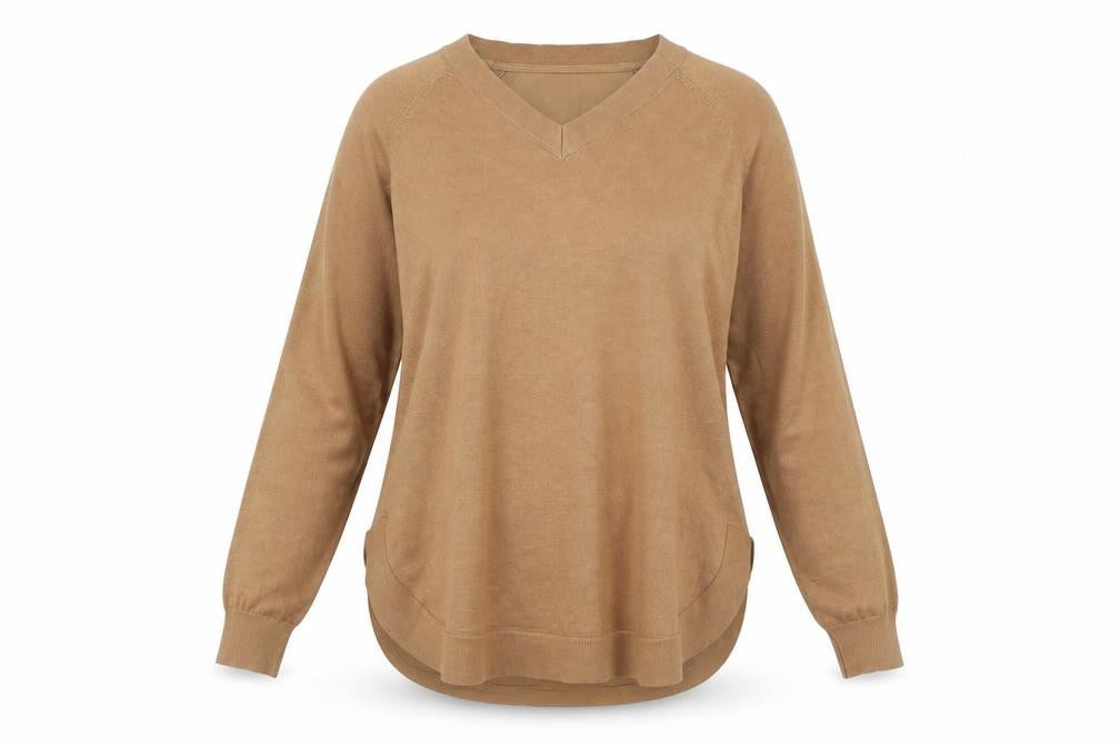 Gallery Women’s Brown V-Neck Pullover Jumper Size S