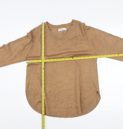 Back view of Gallery Women’s Brown V-Neck jumper, size S