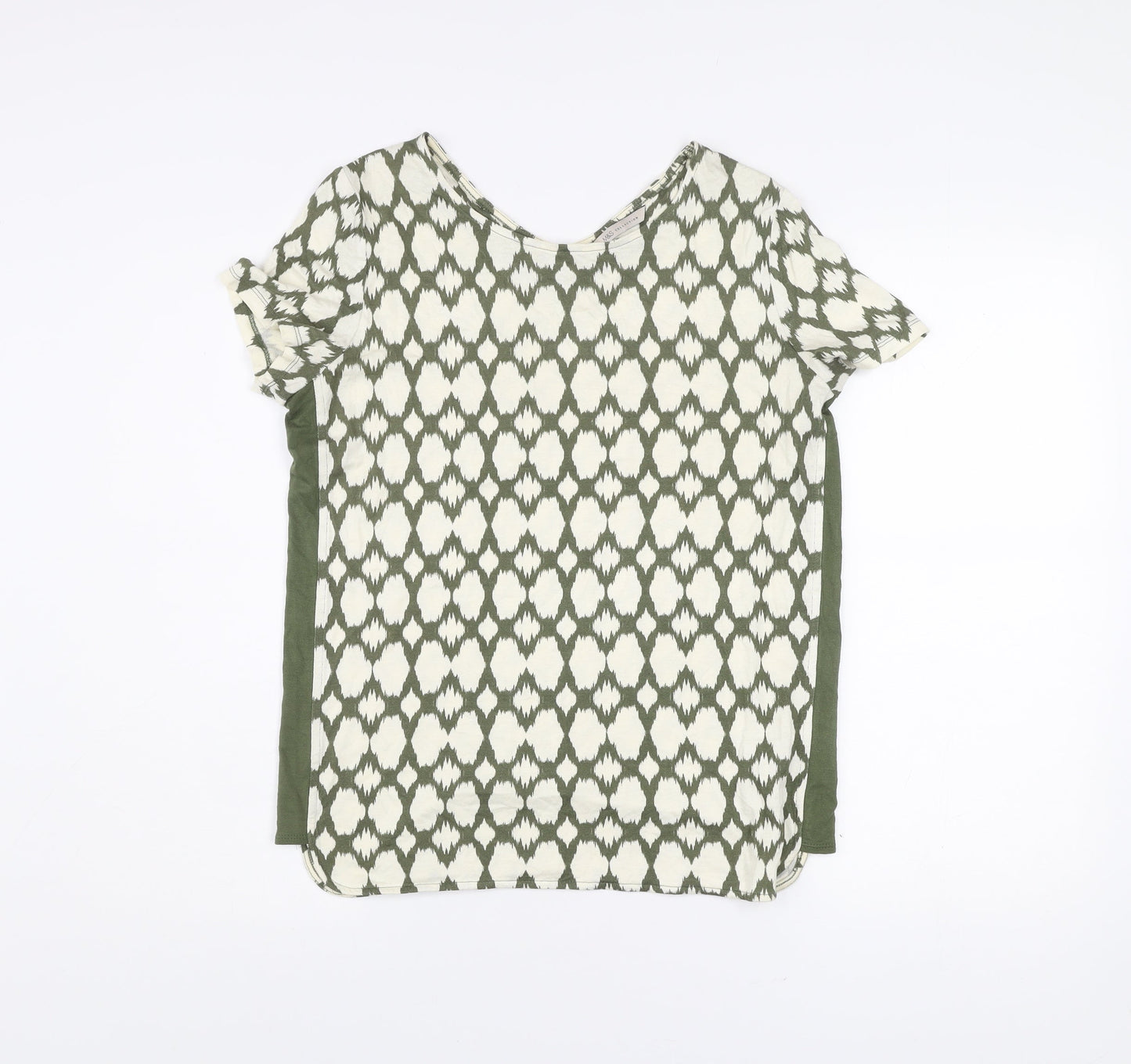 Marks and Spencer Womens Green Geometric T-Shirt Size 10