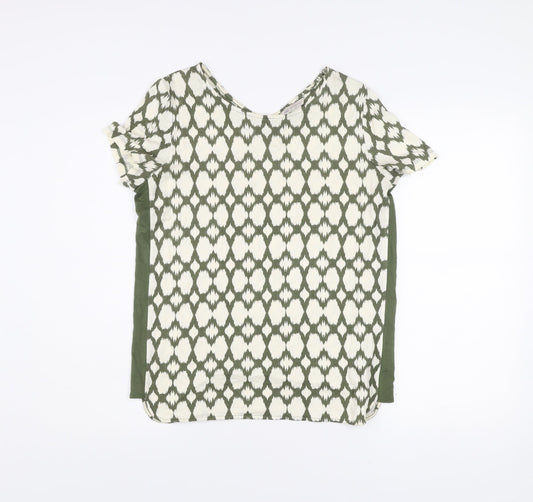 Marks and Spencer Womens Green Geometric T-Shirt Size 10