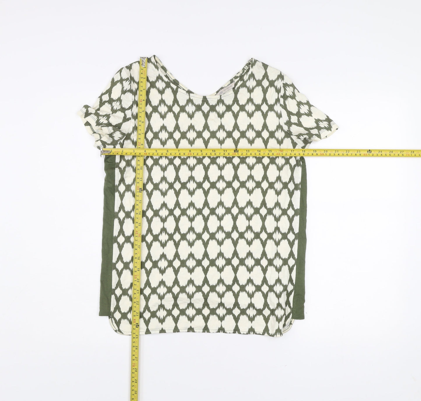 Marks and Spencer Womens Green Geometric T-Shirt Size 10