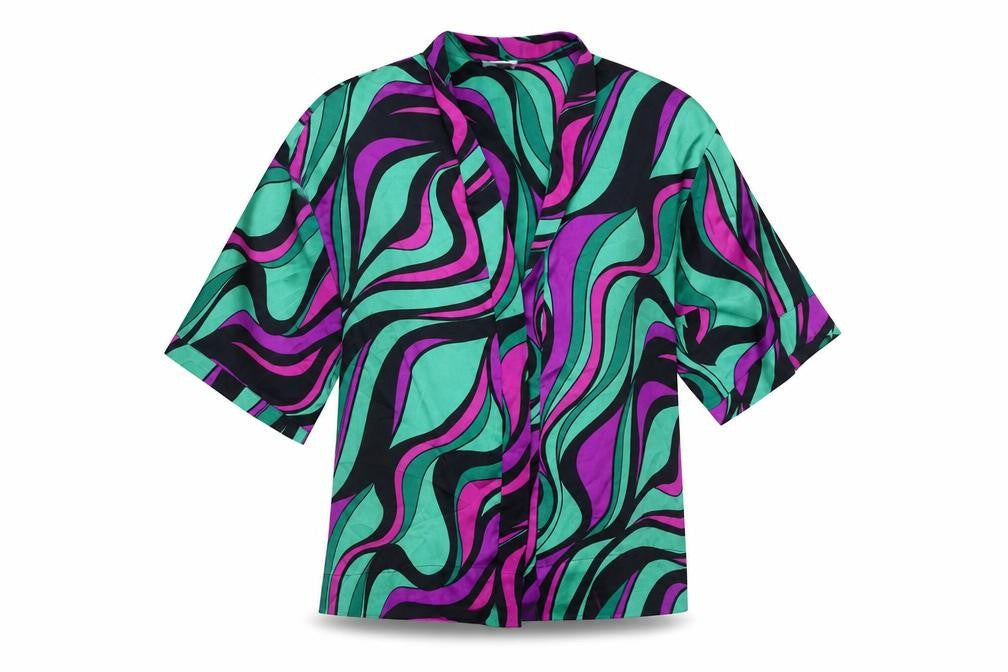 Papaya Women’s Multicoloured Kimono Jacket M Retro Geometric Lightweight