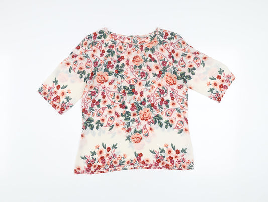 Peacocks Women’s Multicoloured Floral Blouse Size 10 Tunic Style