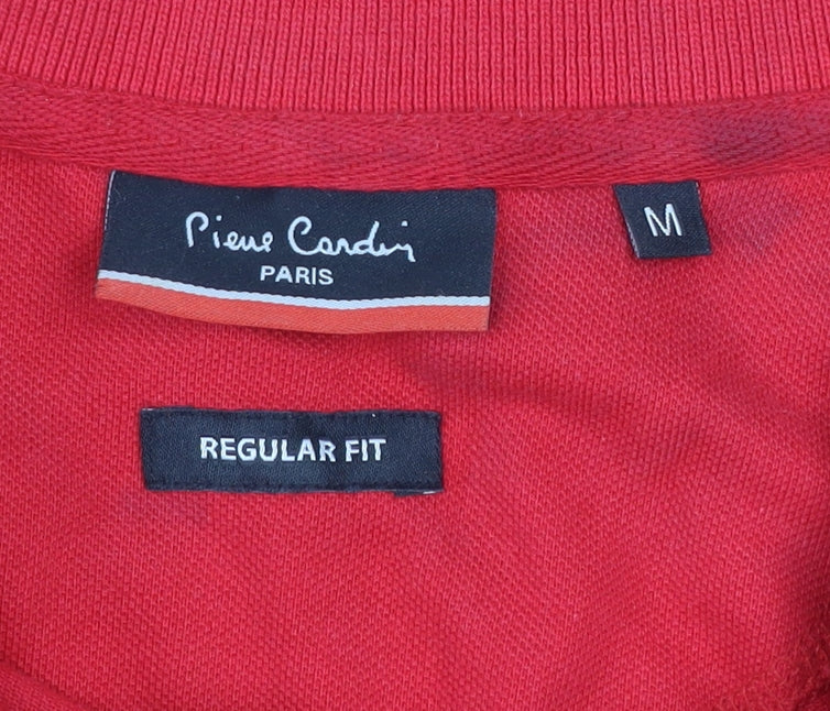 Pierre Cardin Men's Red Cotton Polo Shirt M Regular Fit Casual