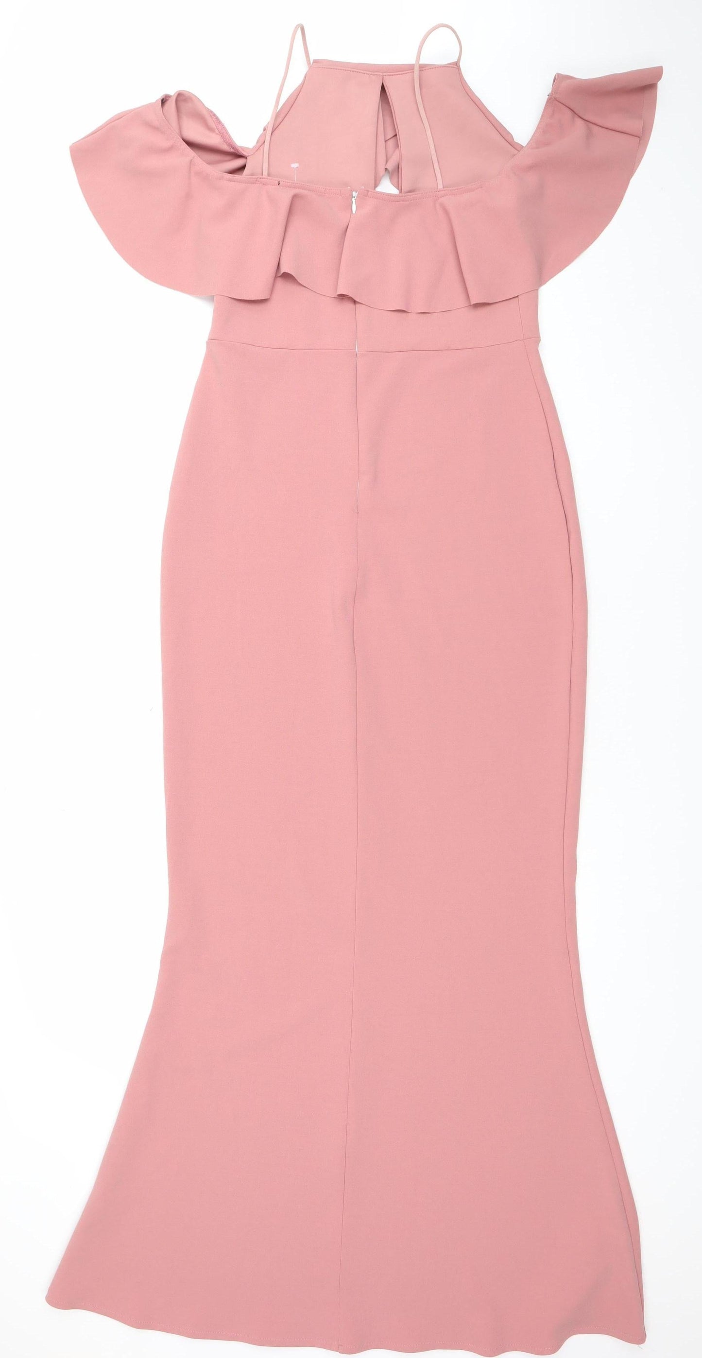 Missguided Women’s Pink Off Shoulder Midi Bodycon Dress Size 12