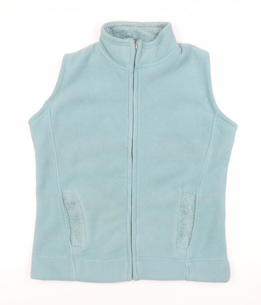 ISLE Womens Blue Fleece Waistcoat Size 10 Full Zip Sleeveless