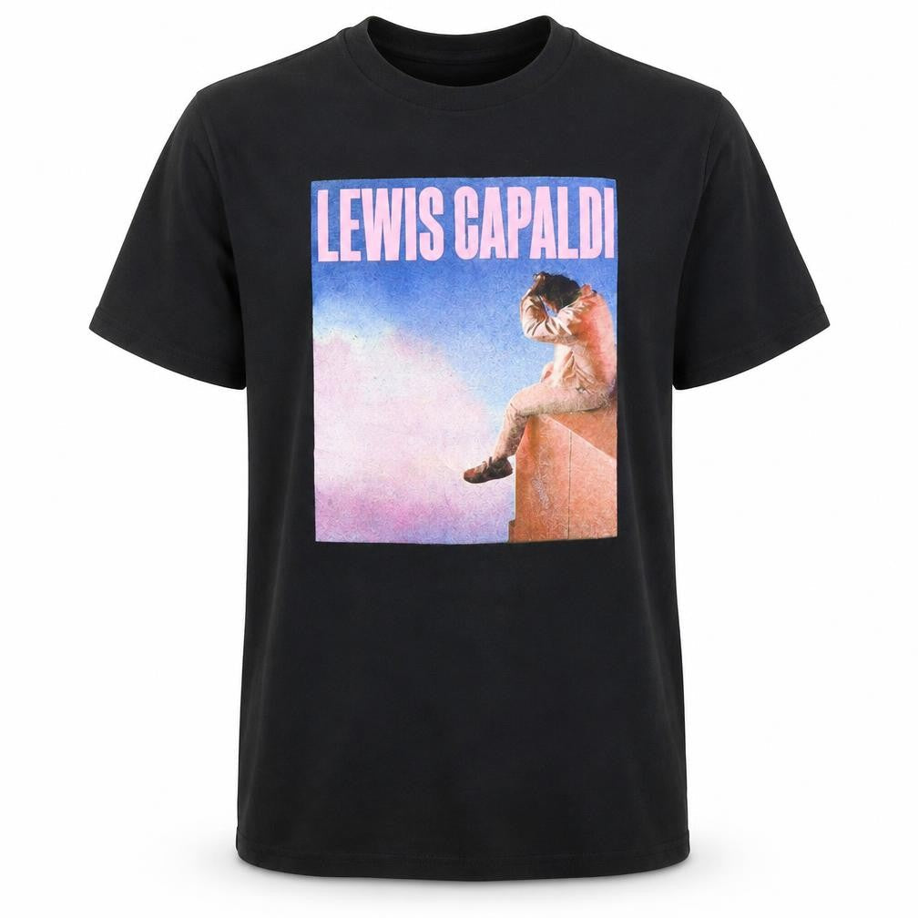 Gildan Unisex Black Lewis Capaldi Tour 2023 T-Shirt Size L Cotton