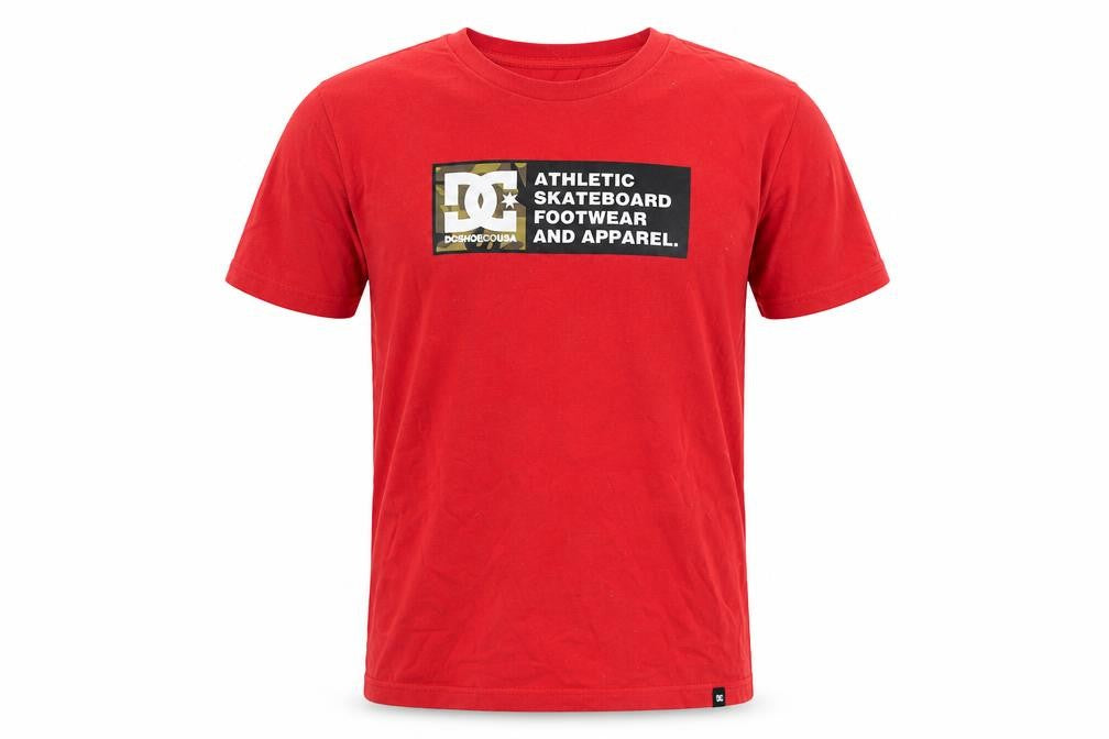 DC Shoes Boys Red Graphic Logo T-Shirt Youth XL 16 Years Skate Tee