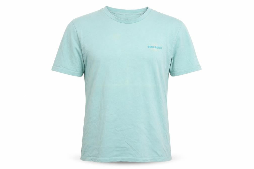 Mens Green Bondi Beach Graphic T-Shirt Size M Cotton Summer