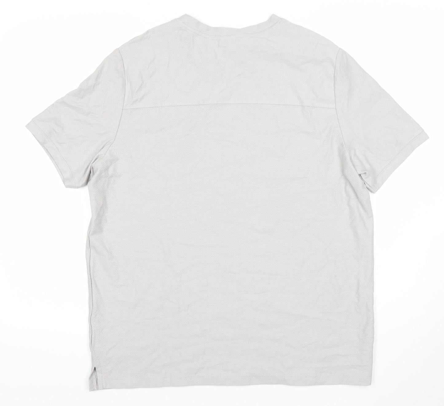 Bershka Men's Grey Cotton Short Sleeve Crew Neck T-Shirt Size M