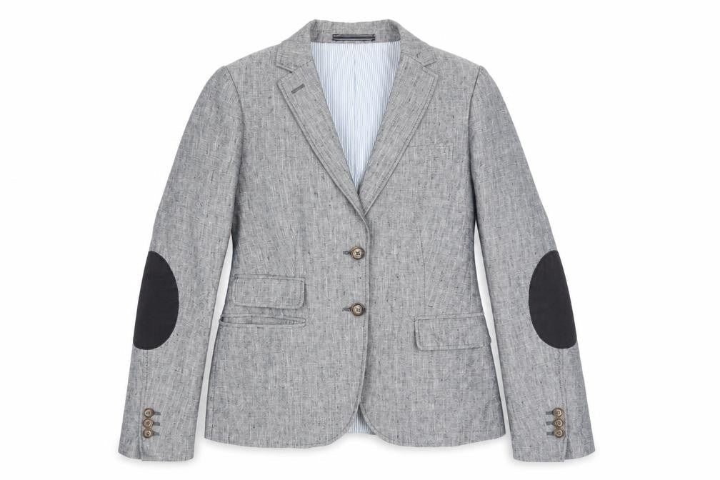Gant Womens Grey Linen Blend Blazer UK 10 Regular Fit Two Button Jacket