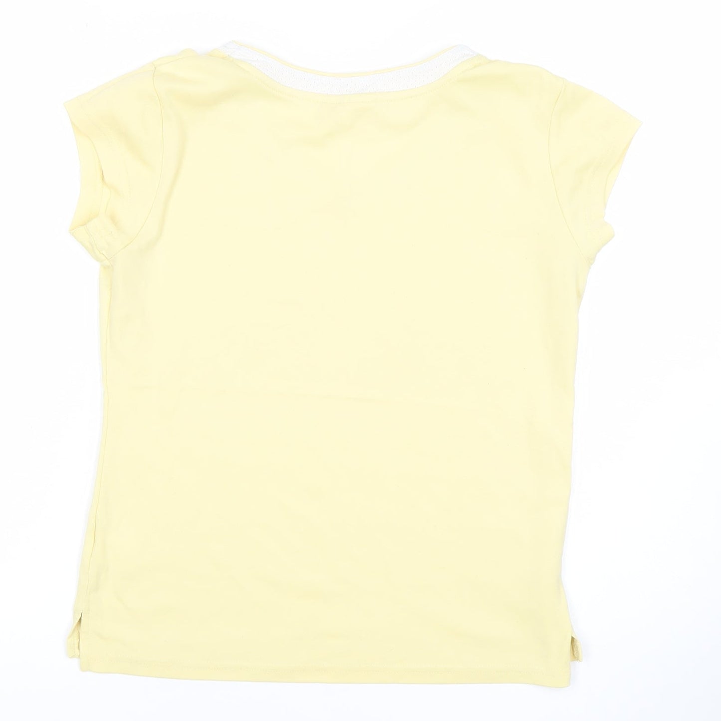LA Gear Womens Yellow Size 14 V-Neck T-Shirt Casual Summer Top