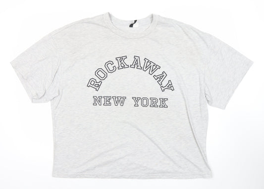 H&M Divided Women's Grey Rockaway New York XL T-Shirt Short Sleeve