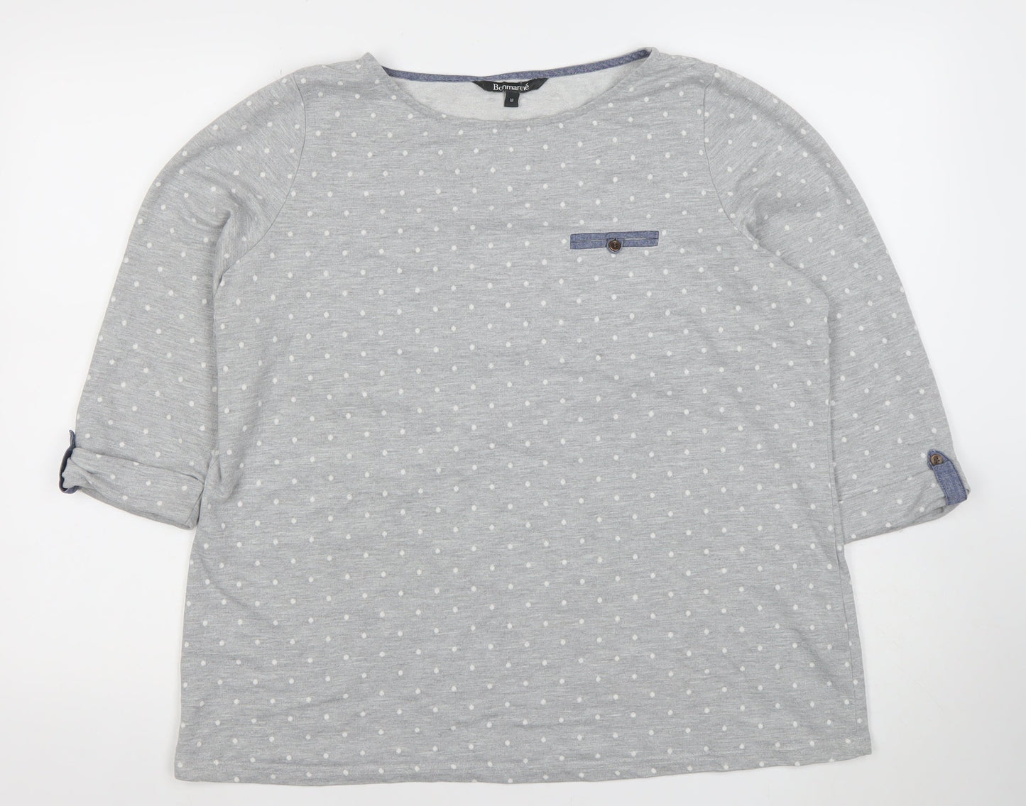 Bonmarché Women’s Grey Polka Dot 3/4 Sleeve T-Shirt Size 18