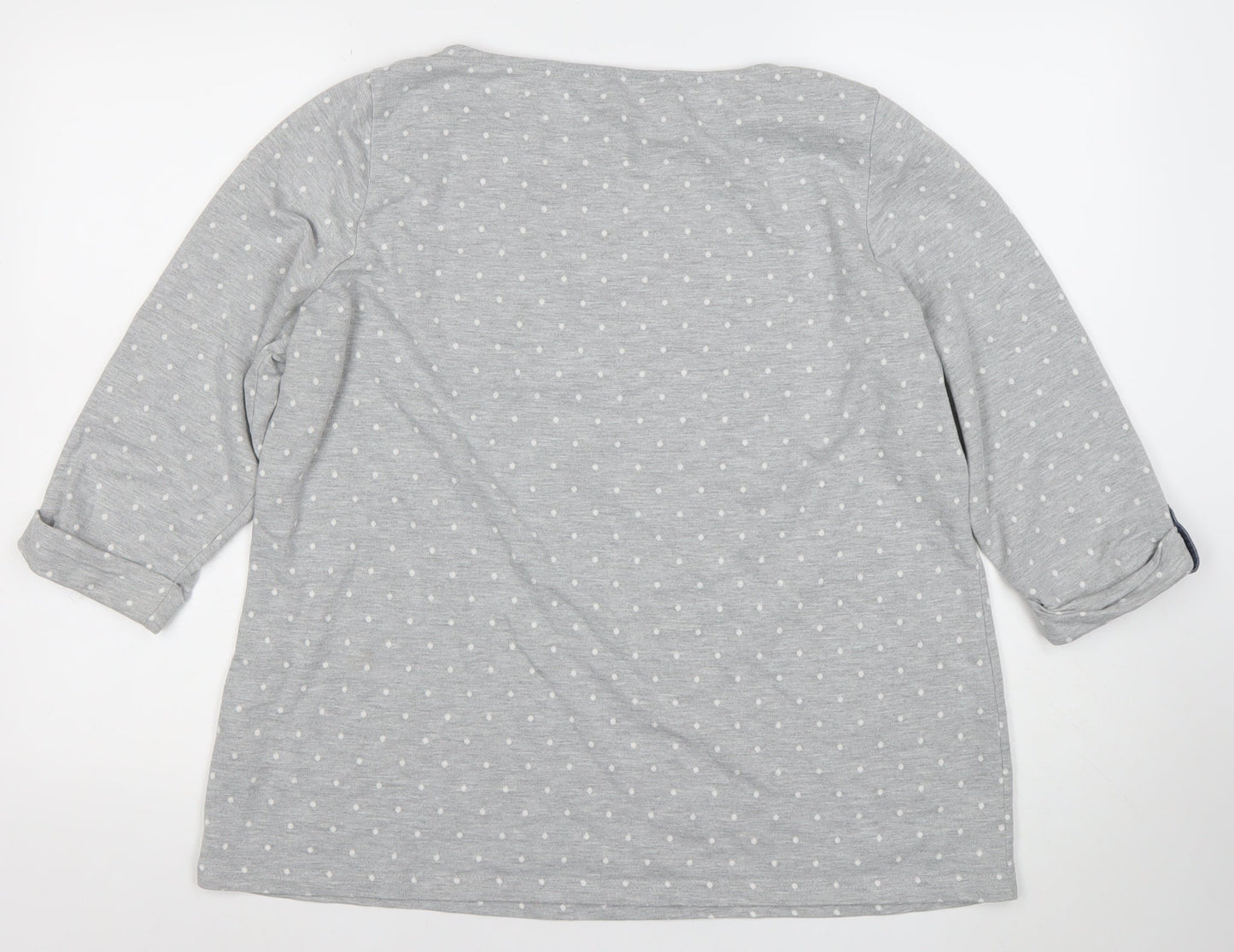 Bonmarché Women’s Grey Polka Dot 3/4 Sleeve T-Shirt Size 18