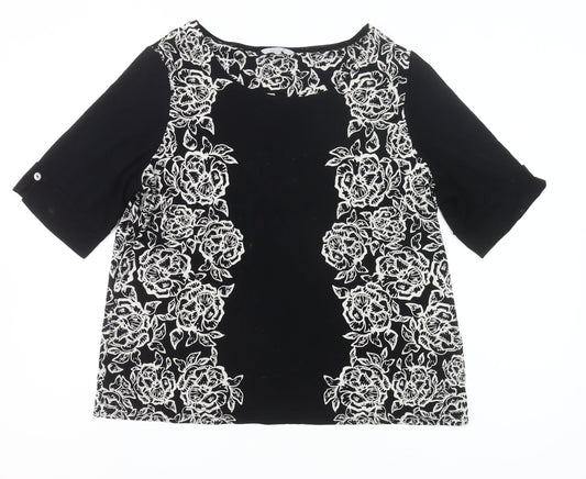 Marks and Spencer Per Una Women’s Black Floral Tunic Blouse Size 20