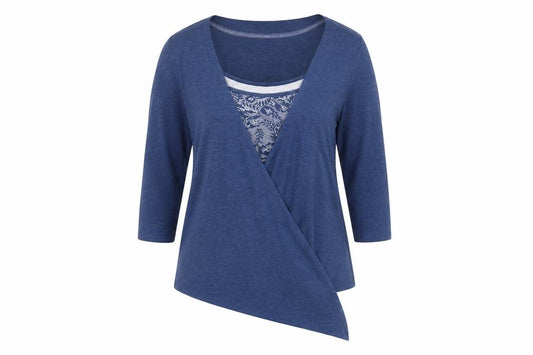 Marks and Spencer Women’s Blue Wrap Blouse UK 14 3/4 Sleeve