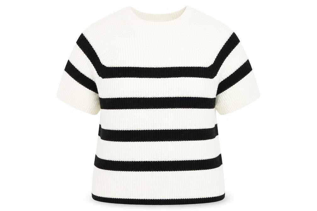 Selected Femme Women’s Black White Striped Pullover Jumper M