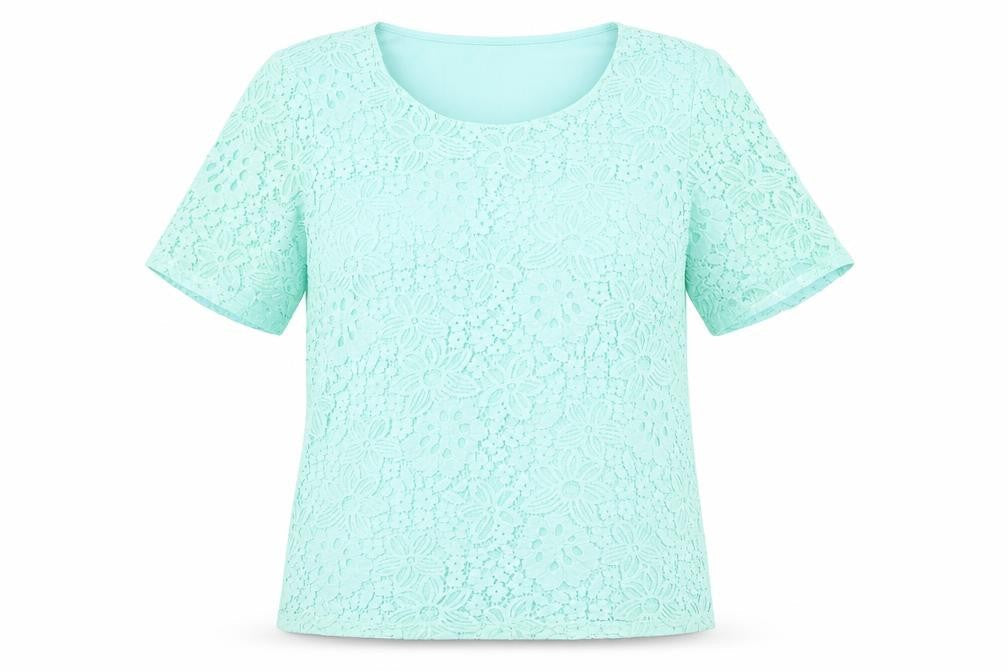 Marks & Spencer Women’s Blue Lace Blouse UK 8 Short Sleeve Tunic