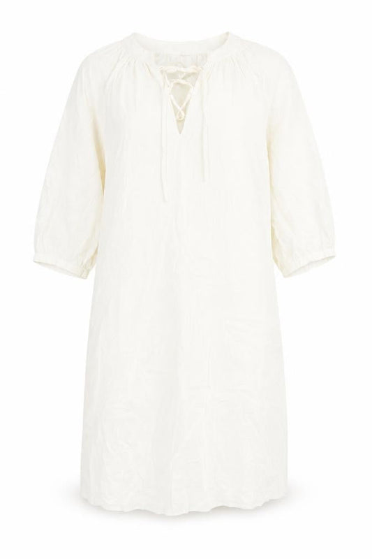 Jaeger Womens Ivory Shift Dress Size 8 Knee Length 3/4 Sleeve