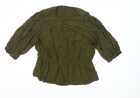 Marks and Spencer Women’s Green Viscose Blouse Size 20 Tunic Style