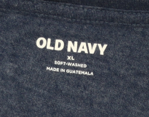 Old Navy Women Blue XL Basic Crew Neck Short Sleeve T-Shirt