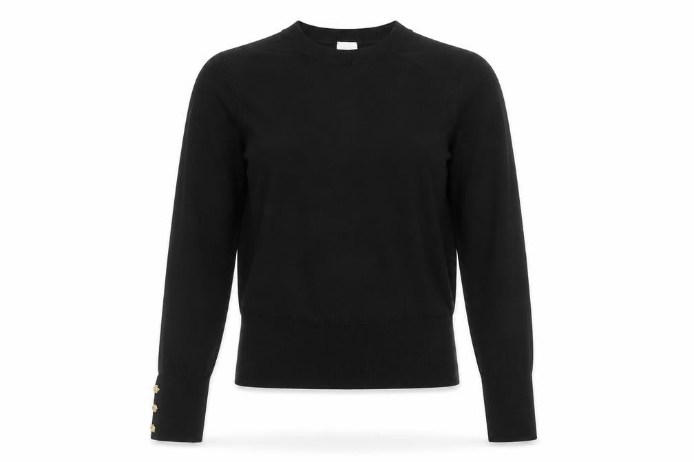 H&M Women's Black Crew Neck Pullover Jumper Size S Long Sleeve