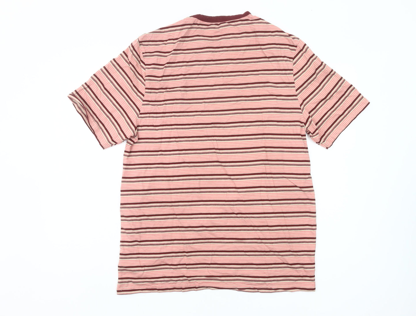 Dunnes Stores Men's Multicoloured Stripe Crew Neck Regular Fit T-Shirt Size L