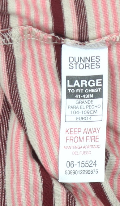 Dunnes Stores Men's Multicoloured Stripe Crew Neck Regular Fit T-Shirt Size L