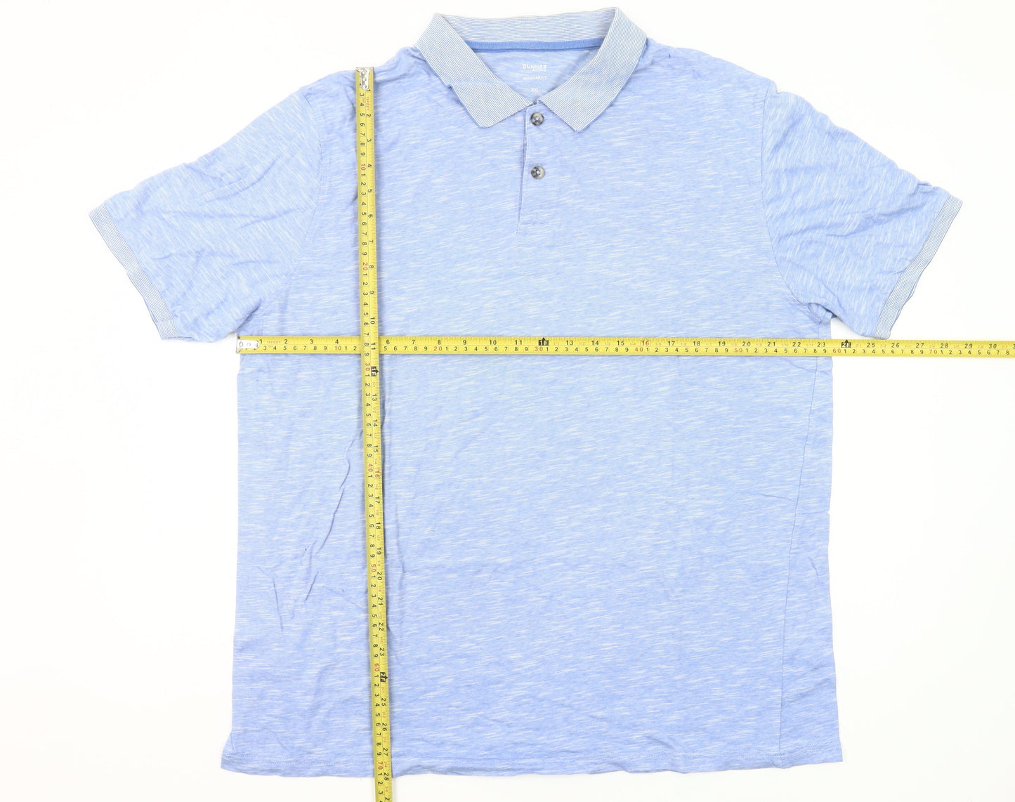 Dunnes Stores Men’s Blue 2XL Regular Fit Cotton Polo Shirt