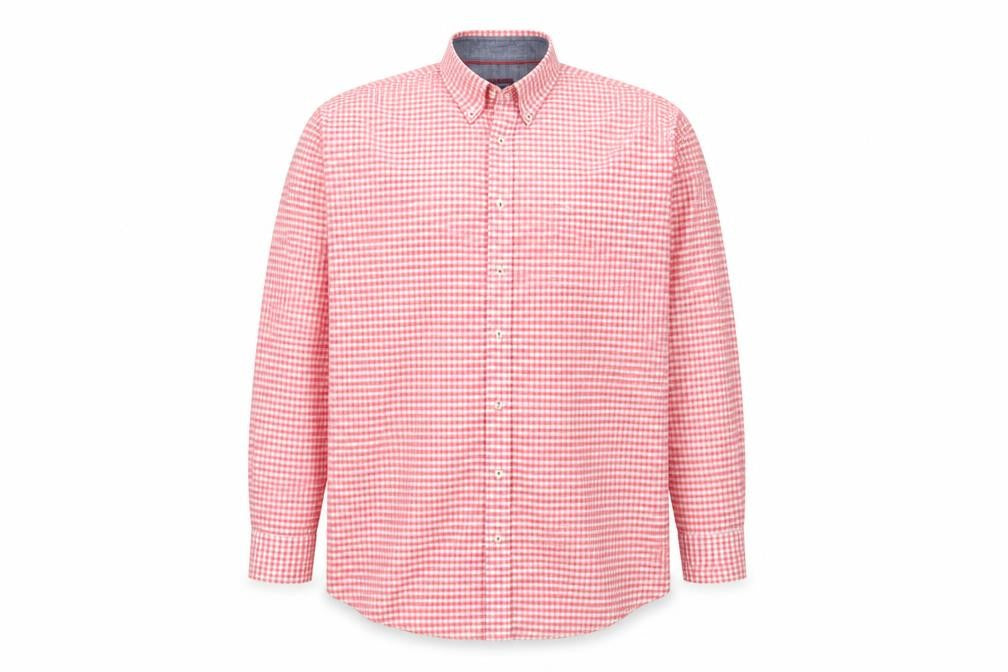 Casa Moda Men's Red Check Button-Down XL Shirt Long Sleeve Cotton