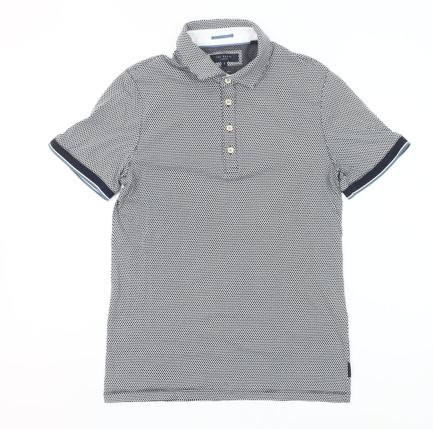 Ted Baker Men's Grey Polo Shirt Size S Short Sleeve Cotton