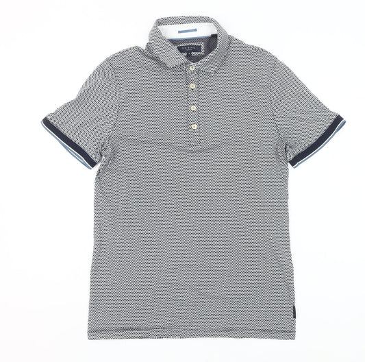 Ted Baker Men's Grey Polo Shirt Size S Short Sleeve Cotton