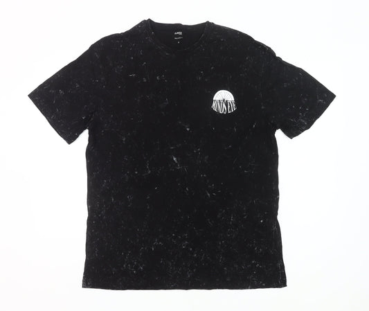 Dunnes Stores Men's Black Minds Eye Medium Relaxed Fit Graphic T-Shirt