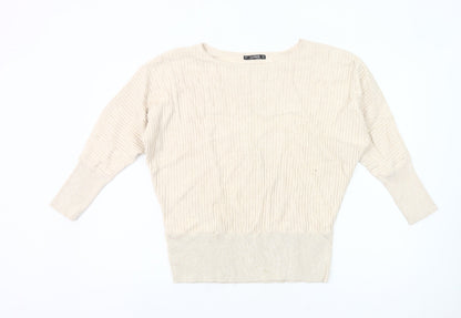 Additional front view of Dunnes Women’s Beige, size UK 16, jumper 3/4 Sleeve Knit