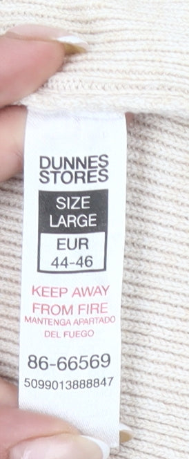 Brand and care label for Dunnes Women’s Beige, size UK 16, jumper 3/4 Sleeve Knit