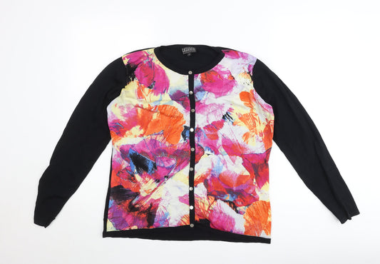 Casamia Women’s Multicoloured Floral Button-Up Knit Top M