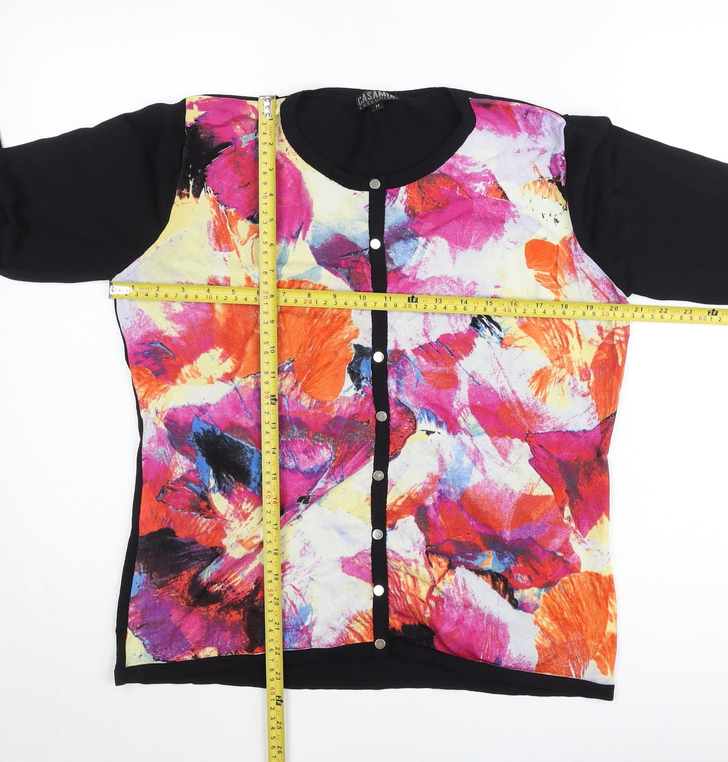 Casamia Women’s Multicoloured Floral Button-Up Knit Top M