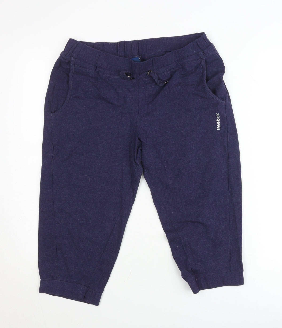 Reebok Womens Blue Jogger Trousers Size 10 Cotton Blend Stretch