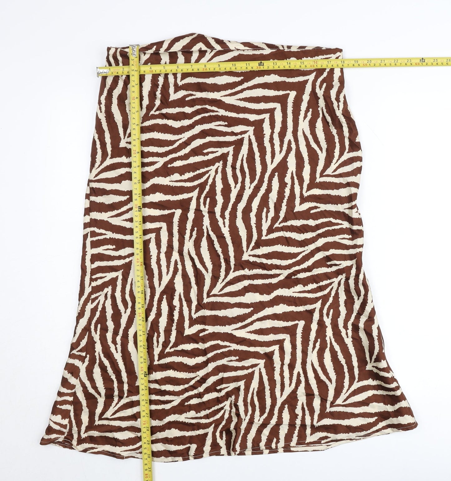 Emery Rose Women’s Brown Animal Print Midi Skirt Size XL