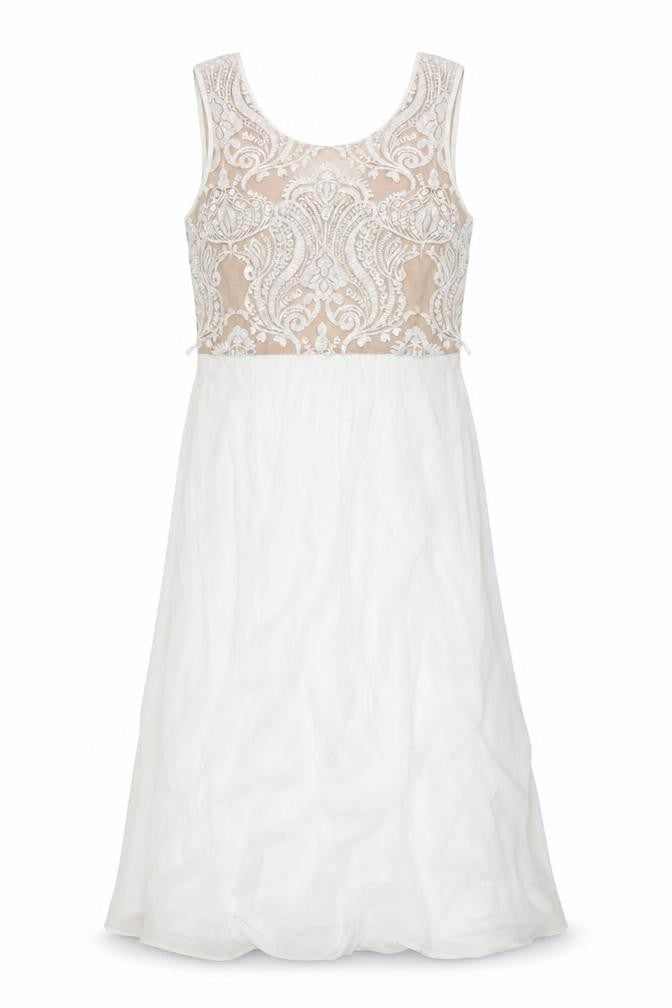 R&M Richards Women White Size 10 A-Line Lace Cocktail Dress