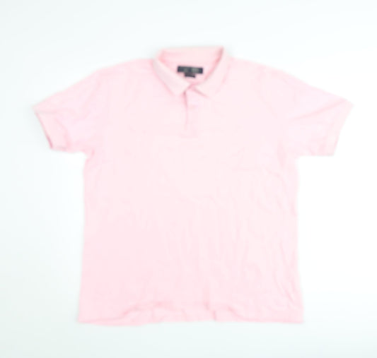 Paul Costelloe Men’s Pink Cotton Polo Shirt Regular Fit M