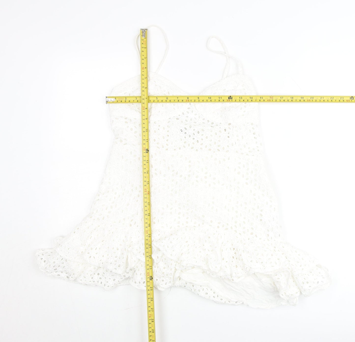 Zara Women White Lace Camisole Tank Top Size 12 Boho Summer