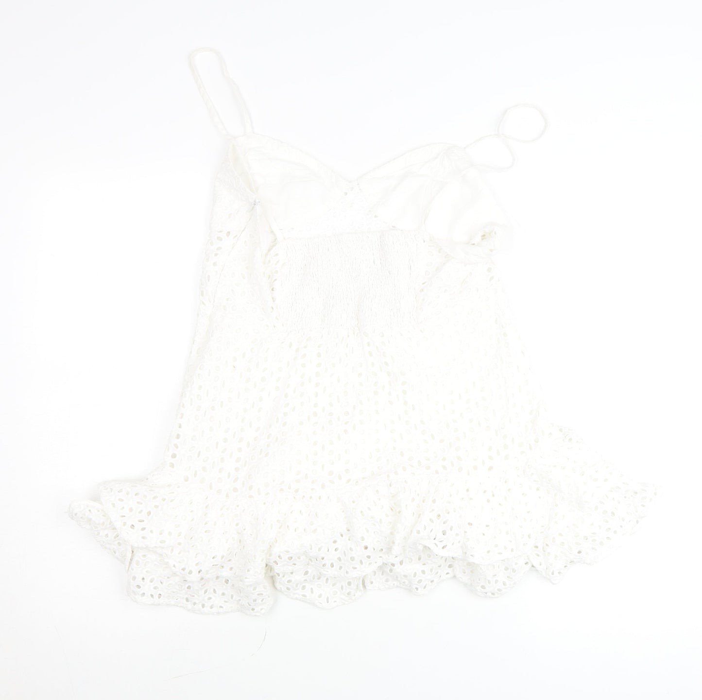 Zara Women White Lace Camisole Tank Top Size 12 Boho Summer