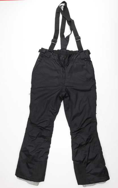 Trespass Teens Black Snow Pants Waterproof Windproof Size 12 Slim